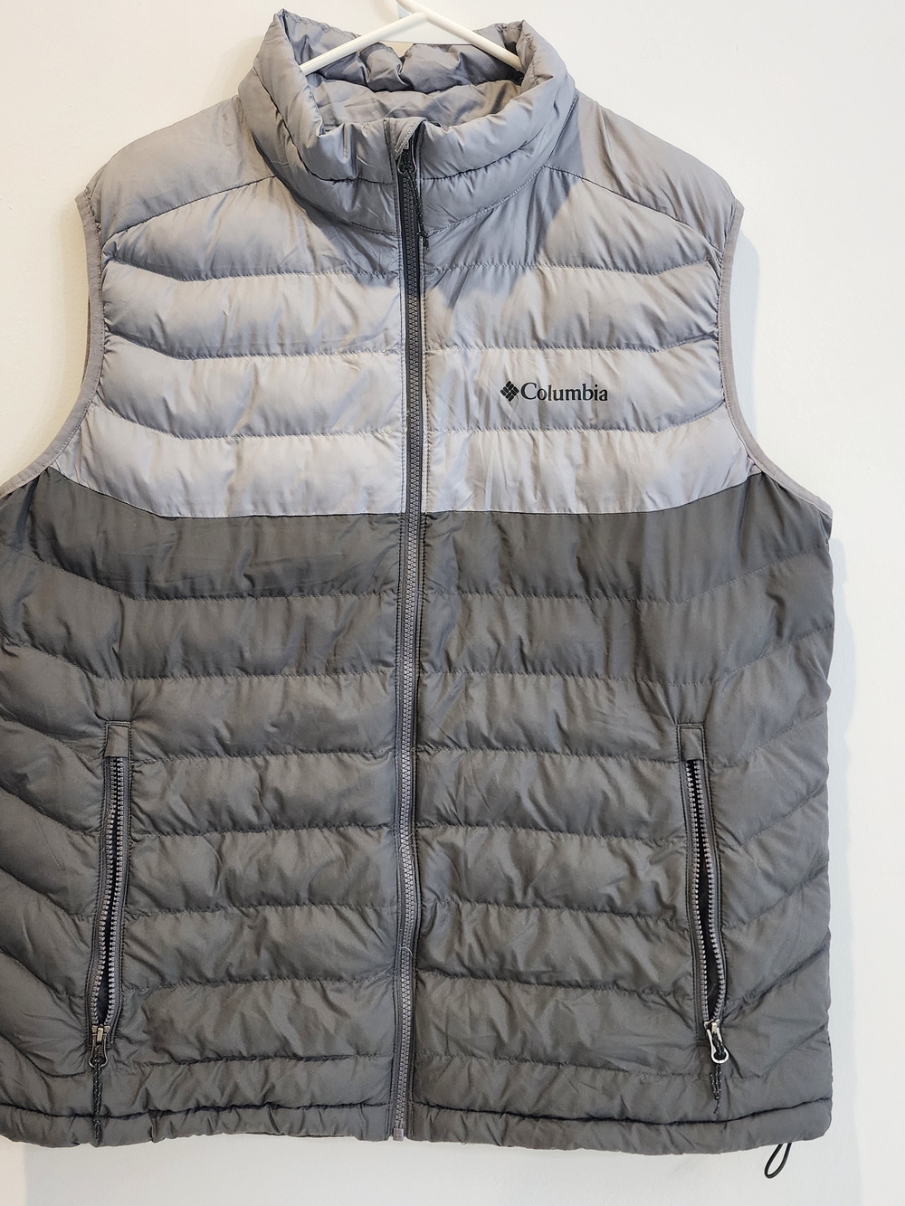 Columbia Men's Powder Lite Omni-Heat Puffer Vest Grey Two-Tone Full Zip XL